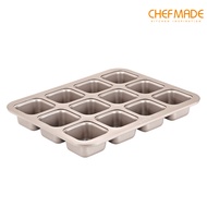 CHEFMADE Brownie Cake Pan 12-Cup Non-Stick Square Muffin Pan Blondie Bakeware Baking WK9149