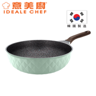 意美廚 - 韓國製 CRYSTAL II 鋼化鑄鋁鈦塗層易潔單柄炒鍋 30 x 9.9cm - 綠色 (IC17630W)