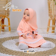 pakaian muslimah balita 2-3 thn warna coklat -setelan gamis syari anak - pink salem s ( 2-3 thn )