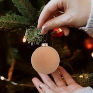 6cm / 2.34 Velvet Christmas Ornaments Balls Flocked Xmas Ornaments Decorative Plastic K9u3