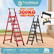 Household Indoor Folding Ladder Tangga Lipat Heavy Duty Ladder Foldable 3 4 5 6 7 8 Step Ladder Stai