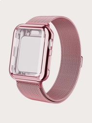 Correa de reloj de acero inoxidable &amp; Funda &amp; Película protectora de pantalla compatible con Apple Watch