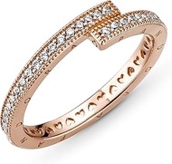 Sparkling Overlapping Ring, Pandora Rose, Size: EUR-58, US-8.5 - 189491C01-58