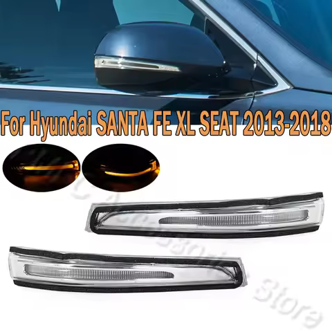Car LED Rearview Mirror Turn Signal Light Signal Lamp For Hyundai Santa Fe XL Seat 2013 2014 2015-20