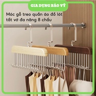 Wooden Hanger 8 for Hanging Underwear, Towels, Belts, Ties, Convenient 360 Degree Rotating 2-String 