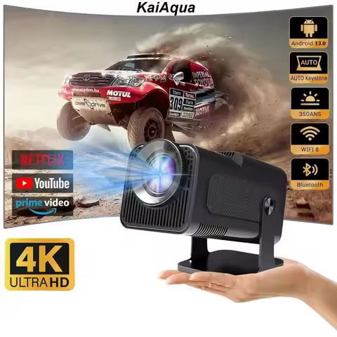HY320 4K HD Native 1080P Android 13 Projector 350 ANSI Wifi6 BT5.0 Cinema Outdoor Video Portable 180