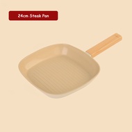 S&S Deep Frying Pan 24cm 28cm Ceramic Non Stick Frying Pan Induction Cookware Set Non-Stick Coating