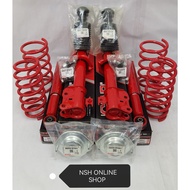 GAB Super R Absorber Heavy Duty Front &amp; Rear+Sport Spring+Abs Mtg (Kancil)+Abs Cover for Perodua Myvi Old &amp; LB Gas 1 Set