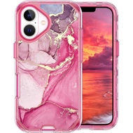 Shining marble pattern iPhone 16/15/14/13/12/11 Pro Max casing 3-in-1 iPhone 14/15/16 Plus full body