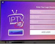 IPTV SMARTER PRO Android IPTV box for LG Samsung Hisense Smart TVs - Login Details Screen - Live Str
