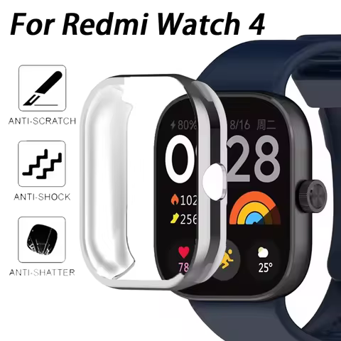 TPU Silicone Screen Protector Case For Redmi Watch 4 Full Cover Protective Shell Watch Cases For Red
