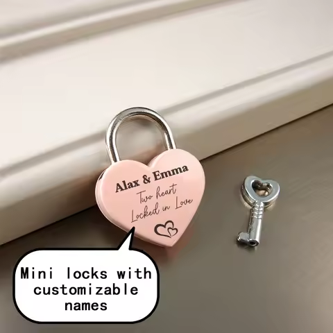 2pc Customized Love Lock, Customized Lover's Name, Beautiful Wishes, Meaningful Wishes, Wish Lock, W
