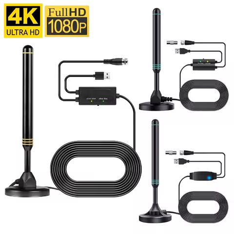 Digital TV Antenna with Amplified Signal Receiver 4K HD TV Antenna USB 5V Signal Booster Aerial for 