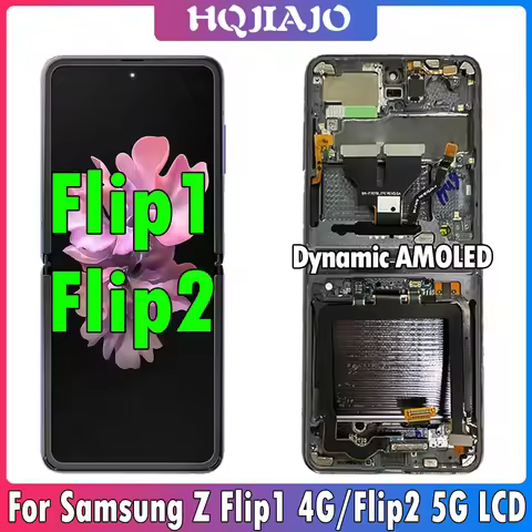 6.7inch AMOLED For Samsung Galaxy Z Flip1 4G LCD F700 Display Touch Screen Replacement For Samsung Z