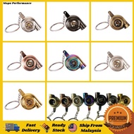 Mini High-grade Whistle Sound Turbo Keychain Auto Part Model Turbine Turbocharger Key Chain Ring