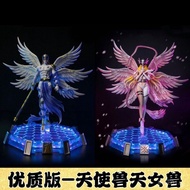 [Sold999+]Digimon Angelmon Celestia Moon Temple Figure with Light Anime Model In Stock QV9O