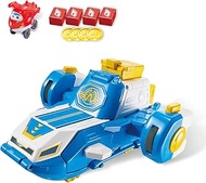 Super Wings Mini World Aircraft Playset & Jett Figure Bot Plane, Transforms Into a Sliding Slope wit