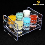Acrylic Shot Glasses Tray + Shot Glasses / Great for pubs, bar and party van [Made For Drinkers]