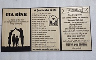 BỘ 3 SẢN PHẨM: Bảng Gỗ 18 Quy Tắc Cho Cả Nhà Tranh Treo Tường Gia đình Quy Tắc Hạnh Phúc.