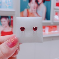 แพนดอร่า 925 เงินสเตอร์ลิงหัวใจสีแดงต่างหูเครื่องประดับแสงหรูหราพรีเมี่ยมต่างหูสำหรับผู้หญิง Pandora