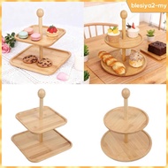 [BlesiyaedMY] Wood Cupcake Stand Dessert Display Stands Two Tiered Trays Cupcake Display Stand for F