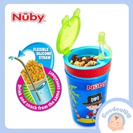 Nuby Snack N Sip 1pk 270ml Printed Cup with Thin Straw and Snack Cup