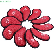 BLAZESKY Golf Club Cover Golf Head Cover Covers Durable Meshy 10pcs Protective Cover 3,4,5,6,7,8,9,P