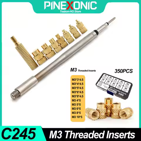 350PCS M3 Brass Heat Insert Nut Iron Tip for JBC245 T245 HS-02A T80P T90B 936 Hot Melt Internal Thre