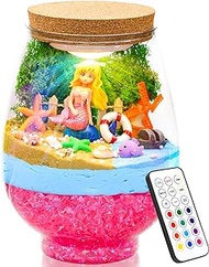 MAGICLUB DIY Light-up Mermaid Terrarium Kit for Kids,Remote Mermaid Birthday Gifts Toy for Girls,Mermaid Craft Kit,Arts &amp; Crafts Mermaid Gifts for Girls Age 4 5 6 7 8-12 Years Old,Bedroom Decor