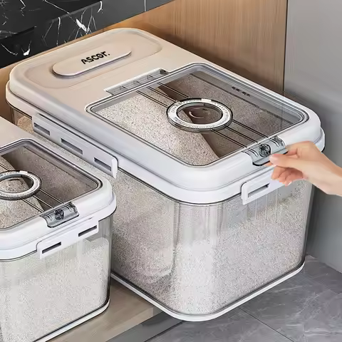 Rice bucket Household rice tank Insect-proof and moisture-proof sealed flour storage tank Rice stora