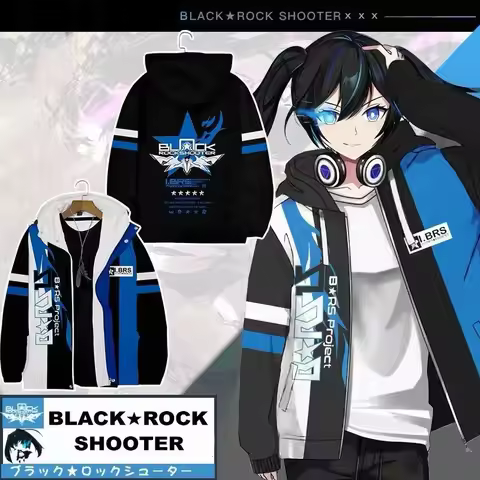 2022 BLACK ROCK SHOOTER 3D Printing Men/Women Autumn Zipper Sherpa Jacket Fleece Outwear Sport Coat 