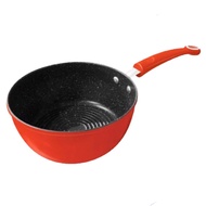 18 CM THICK MARBLE MILK POT 18CM NON-STICK MULTIPURPOSE ORANGE MILK POT/ 18CM DIAMETER POT/ COOKING 