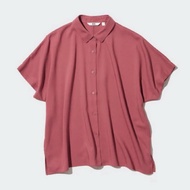 uniqlo rayon blouse rare color dustypink