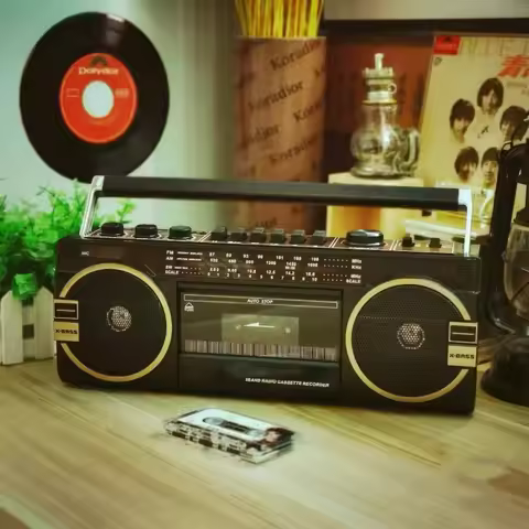 Retro Portable Cassette Boombox Multi-Frequency Am Fm Sw1 SW2 Radio BT Wireless Speaker Recorder Sup