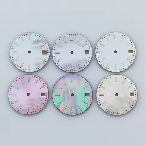 Manbushijie 28.5mm silver blue gold sterile watch dial luminous fit NH34 NH35 movement fit 3/3.8/4.2