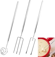 Oreutkd Chocolate Dipping Tool, Stainless Steel Fondue Forks for Handmade Chocolates Candy Cheese Decorative, Set of 3