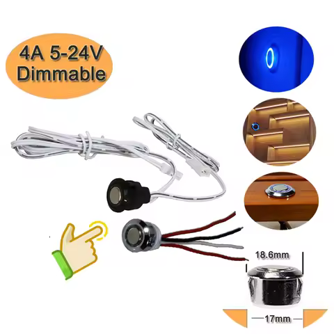 4A 5V 12V 24V Touch Switch Stepless Dimming Metal Touch Button Light Switch Fit For DC 5V 12V -24V L