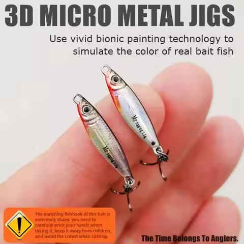 Iron Plate Micro Sized Bait 1.5g Weight 3D Design Metal Cast Jig Spoon Metal Material Mini Size Micr