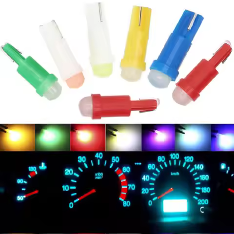 10Pcs T5 1 Led DC12V Ceramic Dashboard Gauge Instrument Ceramic Car Auto Side Wedge Light Lamp Bulb 