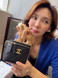 內有鏡子🪞新款 小廢包 Chanel 香奈兒 23p 新品 愛心 金球 可調節扣 方盒子 斷貨王 經典 黑金 荔枝皮 牛皮 小盒子包