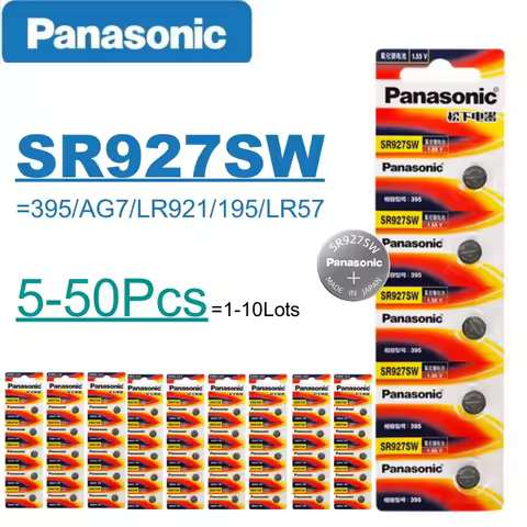 5-50PCS Panasonic SR927SW 395 Watch Battery AG7 LR921 195 LR57 for Tissot CK Quartz Watch Silver Oxi