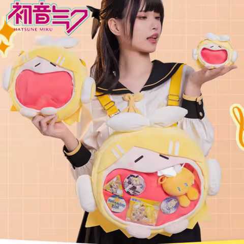 Hot Original Bemoe Hatsune Miku Kagamine Rin Kagamine Len Plush Shoulder Bag Painful Packet Kawaii C