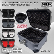 RXR 38L Liters HARD PLASTIK TOP BOX Motorcycle Compartment Box Helmet Motorcycle Top Box Model: 767