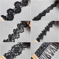 LyNa - [5 meter string - collection 2] Black lace ribbon from 1cm to 10cm
