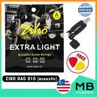 Ziko DAG - 010 / DAG - 011 Acoustic Guitar Strings Extra Light A Class Great Tali Gitar Akustik  010-048 / 011-050 Kapok