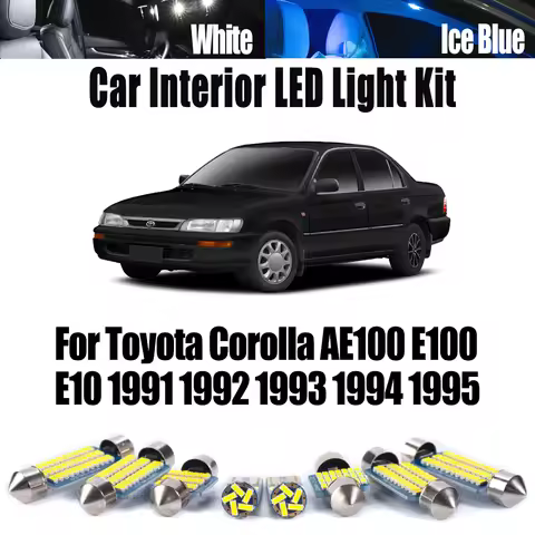 8Pcs For Toyota Corolla AE100 E100 E10 1991 1992 1993 1994 1995 LED Interior Map Trunk Reading Bulbs