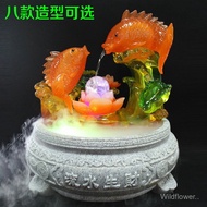 Hiasan Air Mengalir Ikan Arwana Emas Menarik Rezeki untuk Hadiah Pembukaan, Ikan Koi untuk Meja Peja