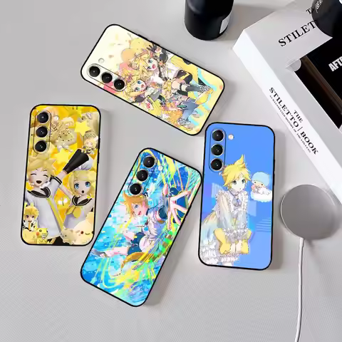 J-KagamineS Rin Len Phone Case Black Ultra-thin Shockproof Case For Samsung S24/S25/S22/S30/Note20/L