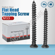 1Box 350pcs Gypsum Screw Black Screw for Wood/Metal M3.5 Carbon Steel flat head Screws  Countersunk 