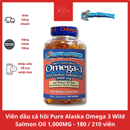 Viên dầu cá hồi Pure Alaska Omega 3 Wild Salmon Oil 1000MG - 180 / 210 viên